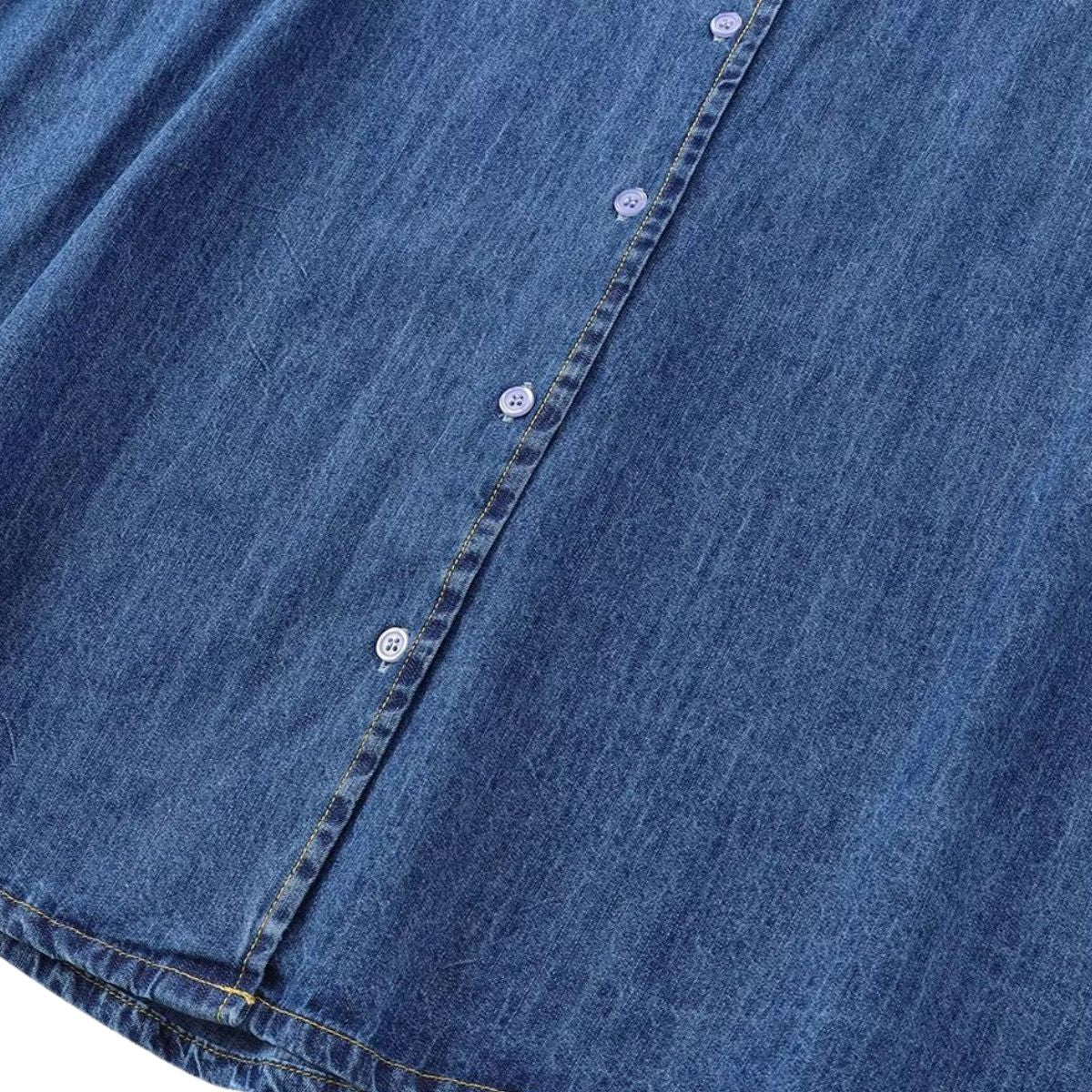 Women's Loose Casual Denim Shirt Peter Pan collar