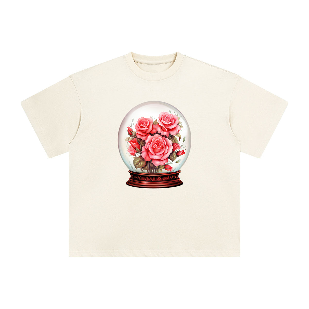 Valentine Roses Globe Graphic Tee-INNBLAC Fashion Apparel