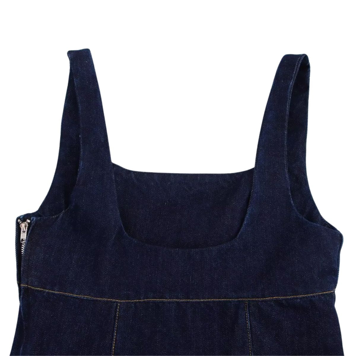 Falda vaquera con bordado de perlas y lavado vintage