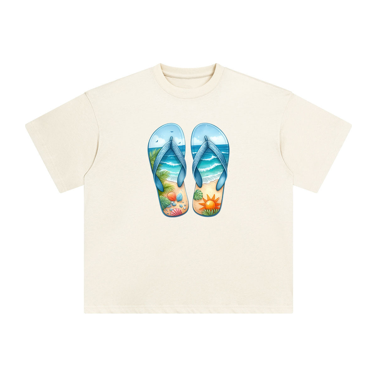 Summer Vacation Slippers Graphic Tee-INNBLAC Fashion Apparel