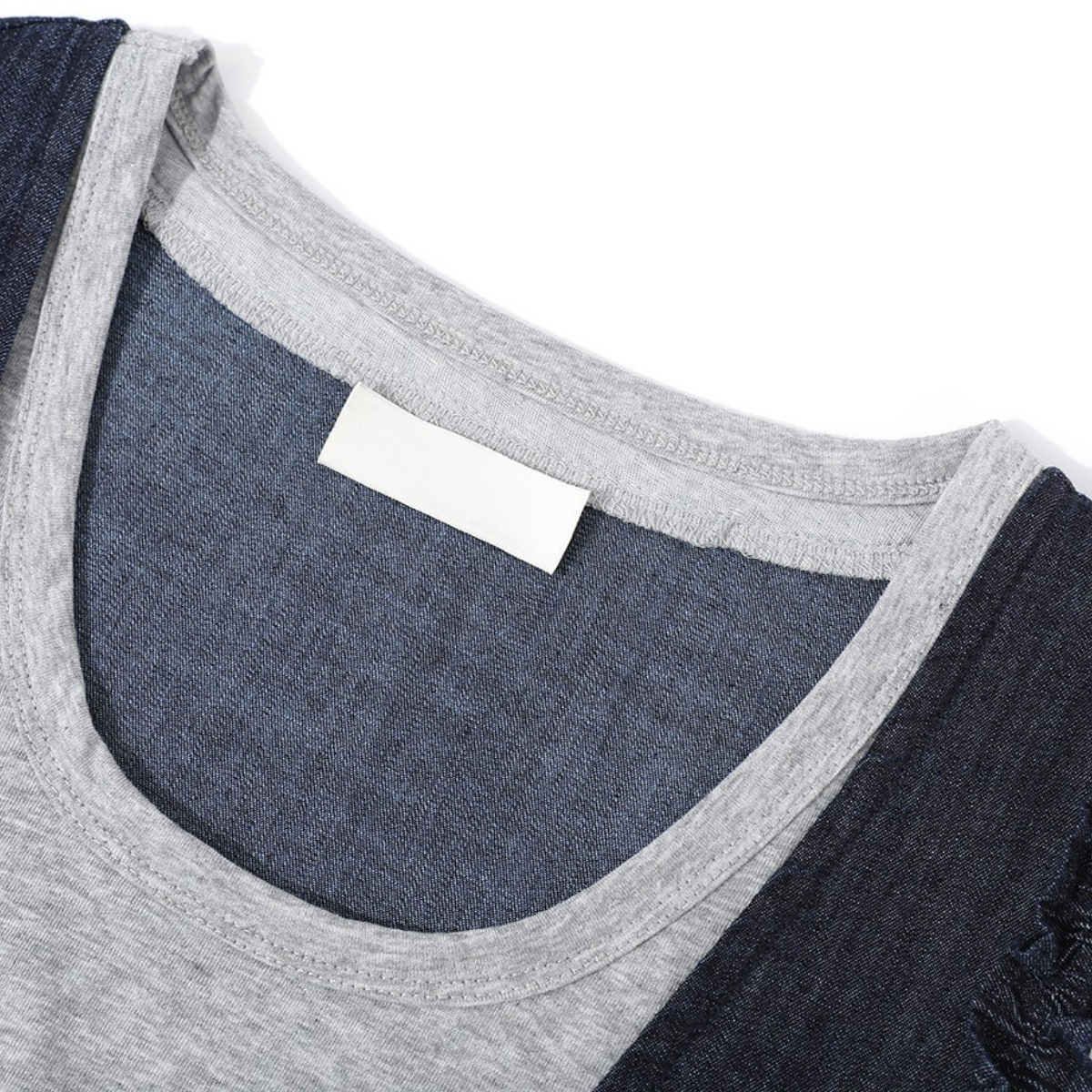 Mock Two-Piece Sleeveless A-Line Dress