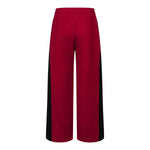 Contrast Side Spliced Zipper Draping Wide‑Leg Athletic Pants
