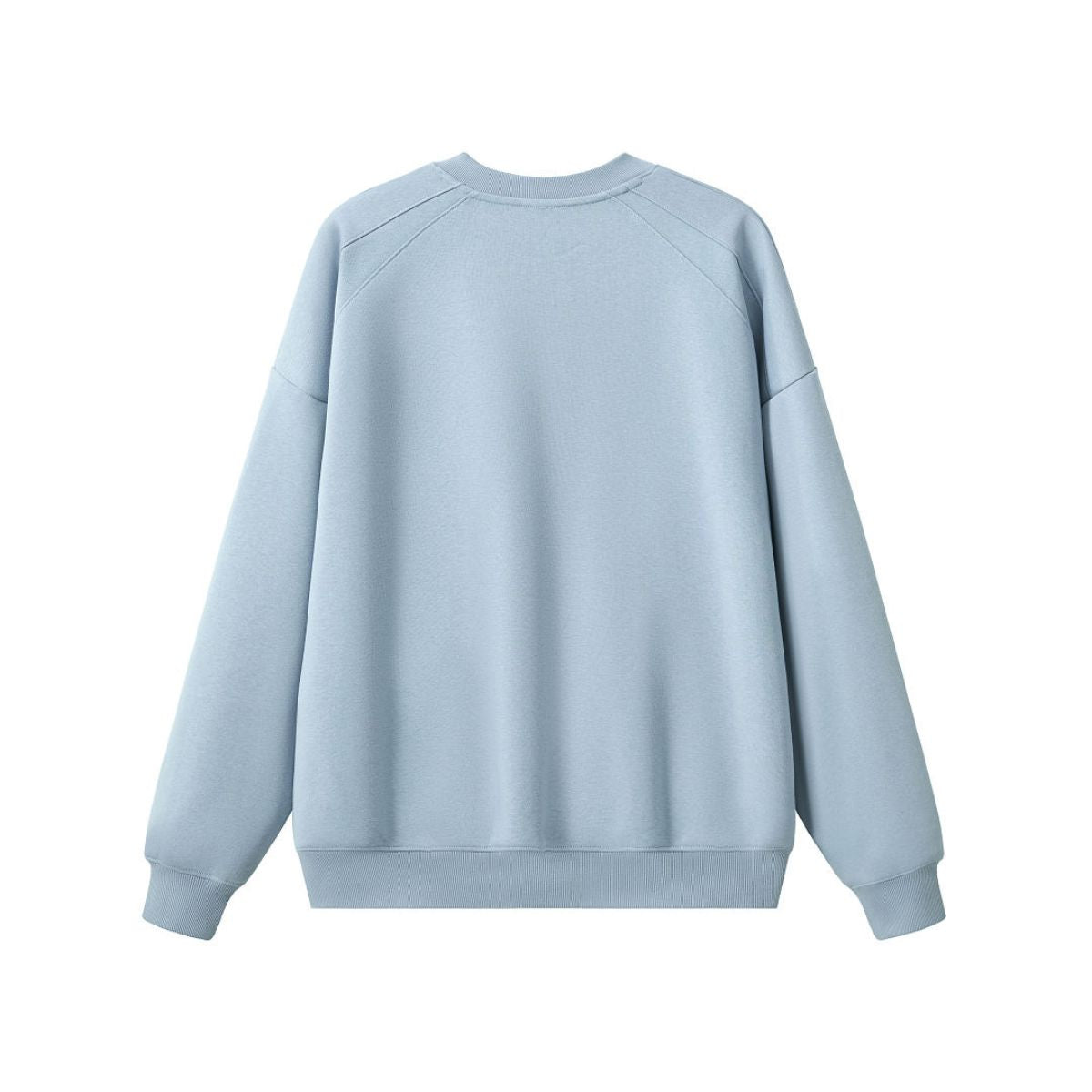 Drop‑Shoulder Spliced Cutaway Small V‑Neck Composite Crew Neck Sweatshirt