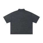 Vintage Polo Collar Loose Casual Short Sleeve T‑Shirt