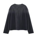 Spray Wash Cotton Relaxed Fit Long Sleeve Tee