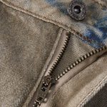 Muddy Wash Denim Texture Loose-Fit Jeans