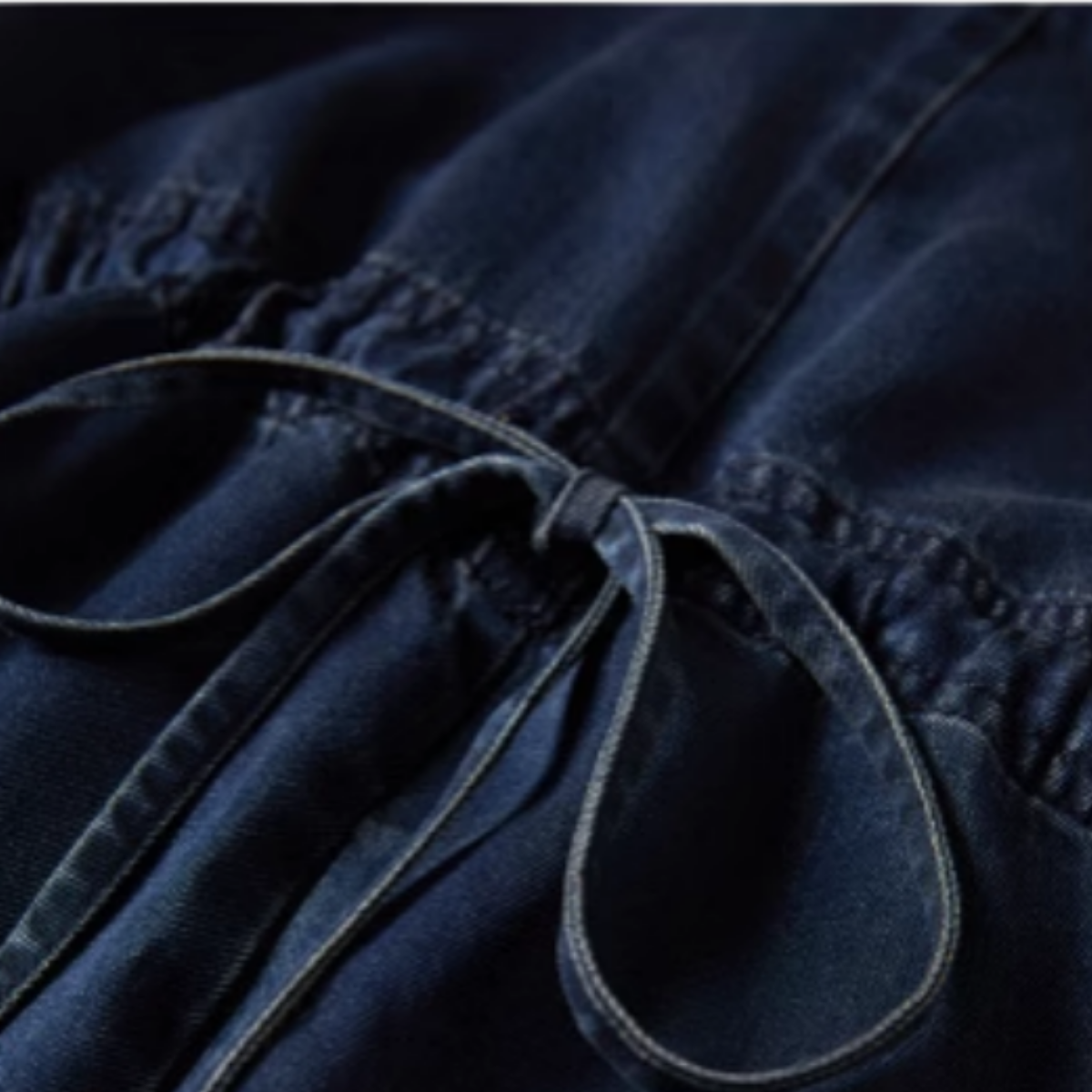 Floral Print Denim Spaghetti-Strap Dress