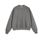 Boxy Fit WashedDistressed Fleece Sweatshirt