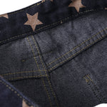 Vintage Star Print Loose Wide-Leg Denim Pants