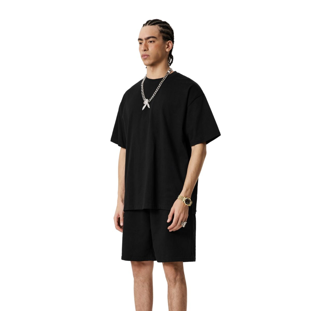 Camiseta básica de manga corta preencogida de 7 oz