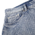 Vintage Washed Textured Denim Bermuda Shorts