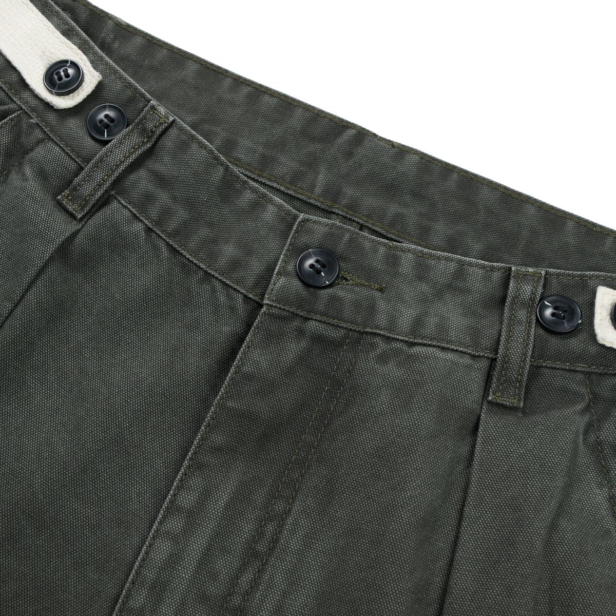 Pearl‑Canvas Martin Dark Green Cargo Pants