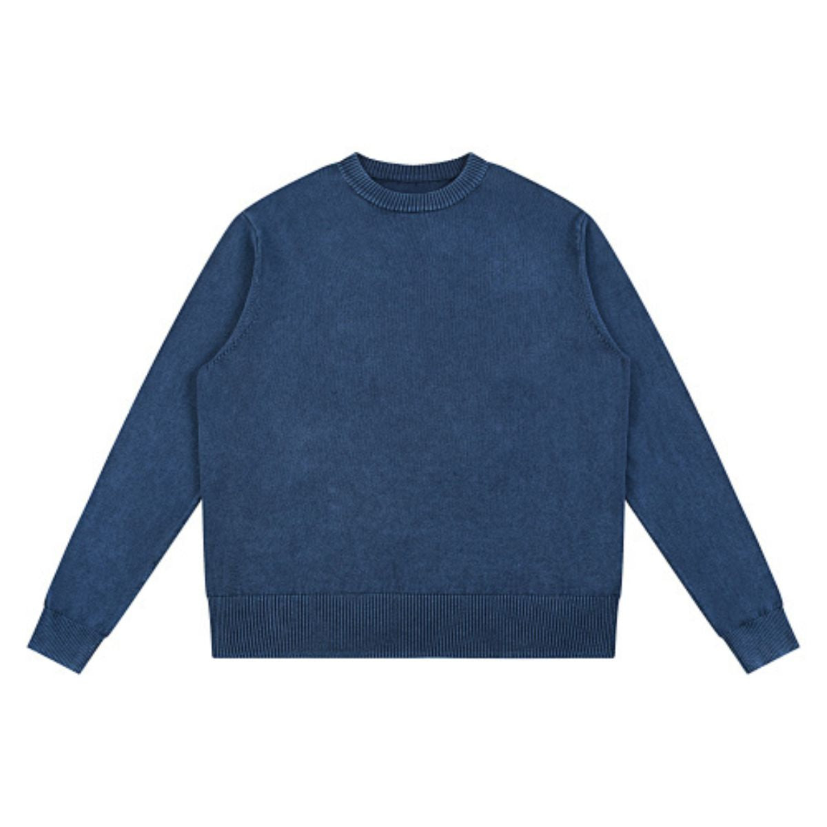 Vintage Snow Wash Relaxed Fit Cotton Knit Sweater