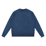 Vintage Snow Wash Relaxed Fit Cotton Knit Sweater