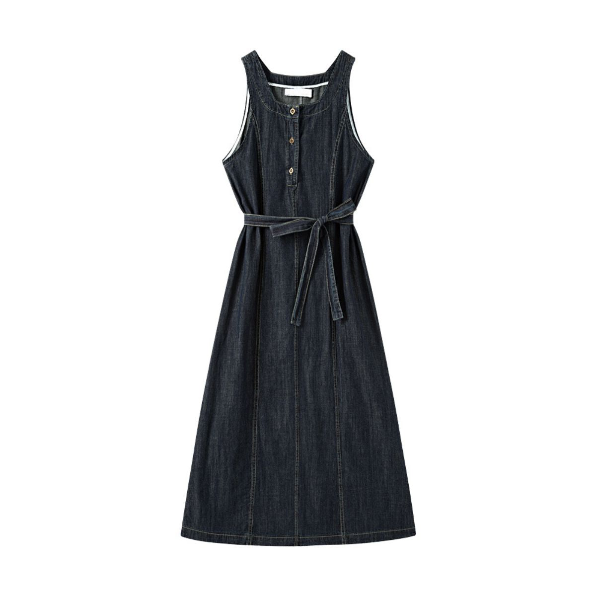 Falda vaquera con bordado de perlas y lavado vintage