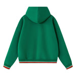 Color‑Block Ribbed Loose Warm Hoodie