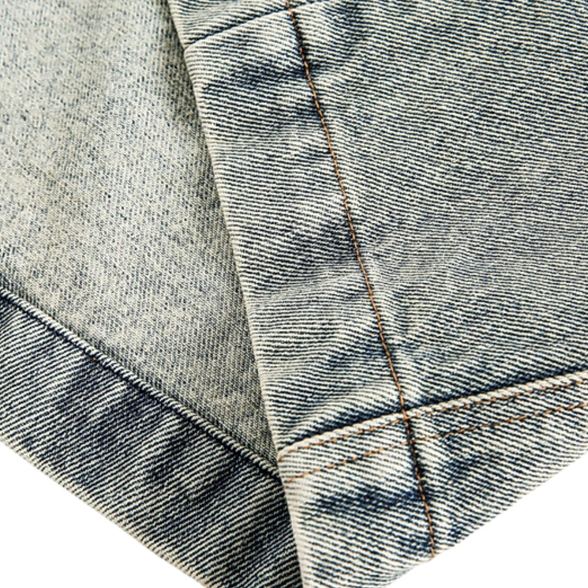 Vintage Streetwear Leopard Print Patchwork Washed Denim Jacket