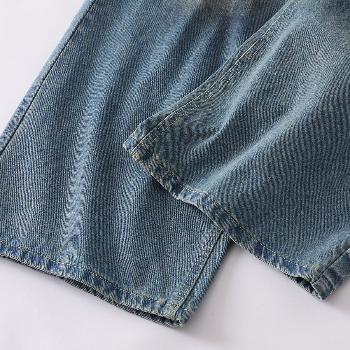 Vintage Distressed Wide-Leg Ripped Jeans