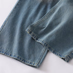 Vintage Distressed Wide-Leg Ripped Jeans