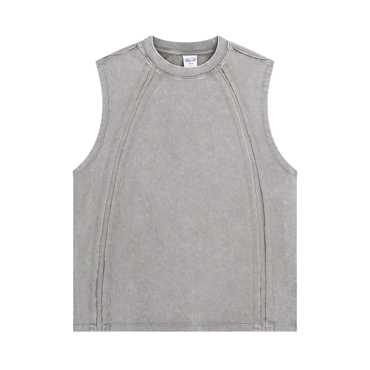 Raw Edge Patchwork Muscle Tank 8.25oz