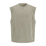 Raw Edge Distressed Studded Sleeveless Tee