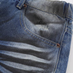 Grungy Wash Ripped Hem Denim Bermuda Shorts