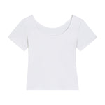 Women's Solid-Color Boat-Neck Cotton T-Shirt 210gsm