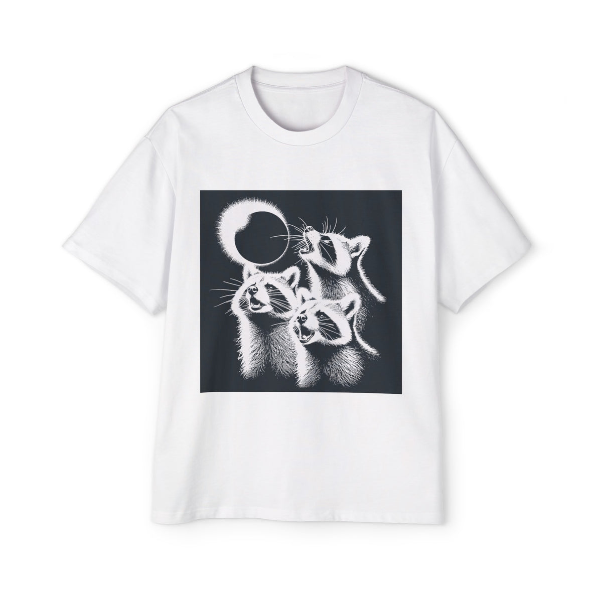 Raccoons Howl Total Solar Eclipse Graphic Tee-INNBLAC Fashion Apparel