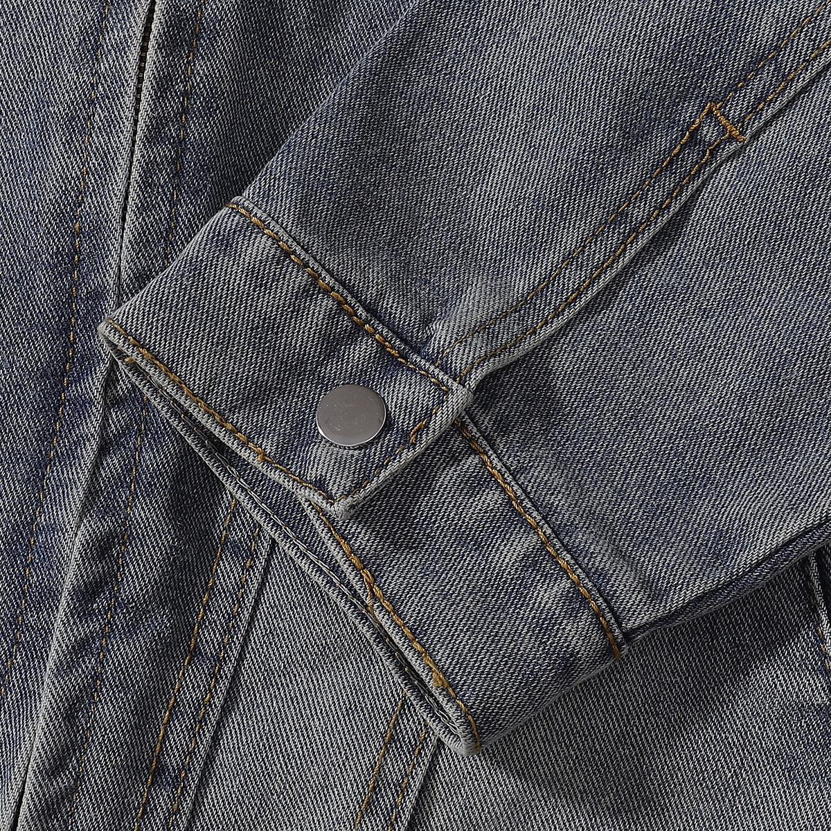 Zip-Up Baggy Denim Jacket