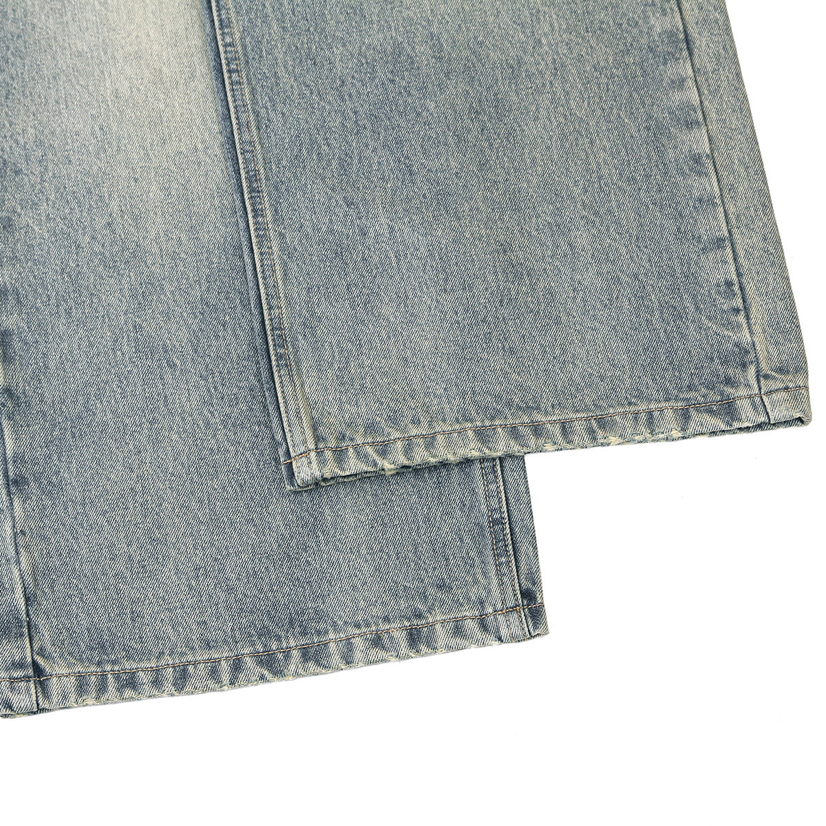 Classic Faded Blue Distressed Denim Pants