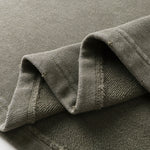 Distressed Edge Buttonless Long-Sleeve Polo