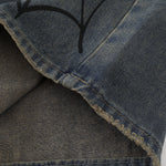 Spider & Web Print Denim Bermuda Shorts