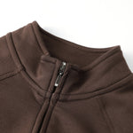 Double-Slider Zipper Fleece Cropped Sweatshirt