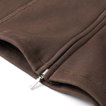 Double-Slider Zipper Fleece Cropped Sweatshirt