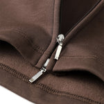 Double-Slider Zipper Fleece Cropped Sweatshirt