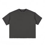 Boxy Cropped Raw Edge T-Shirt