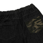 Camo Patchwork Denim Ripped Bermuda Shorts