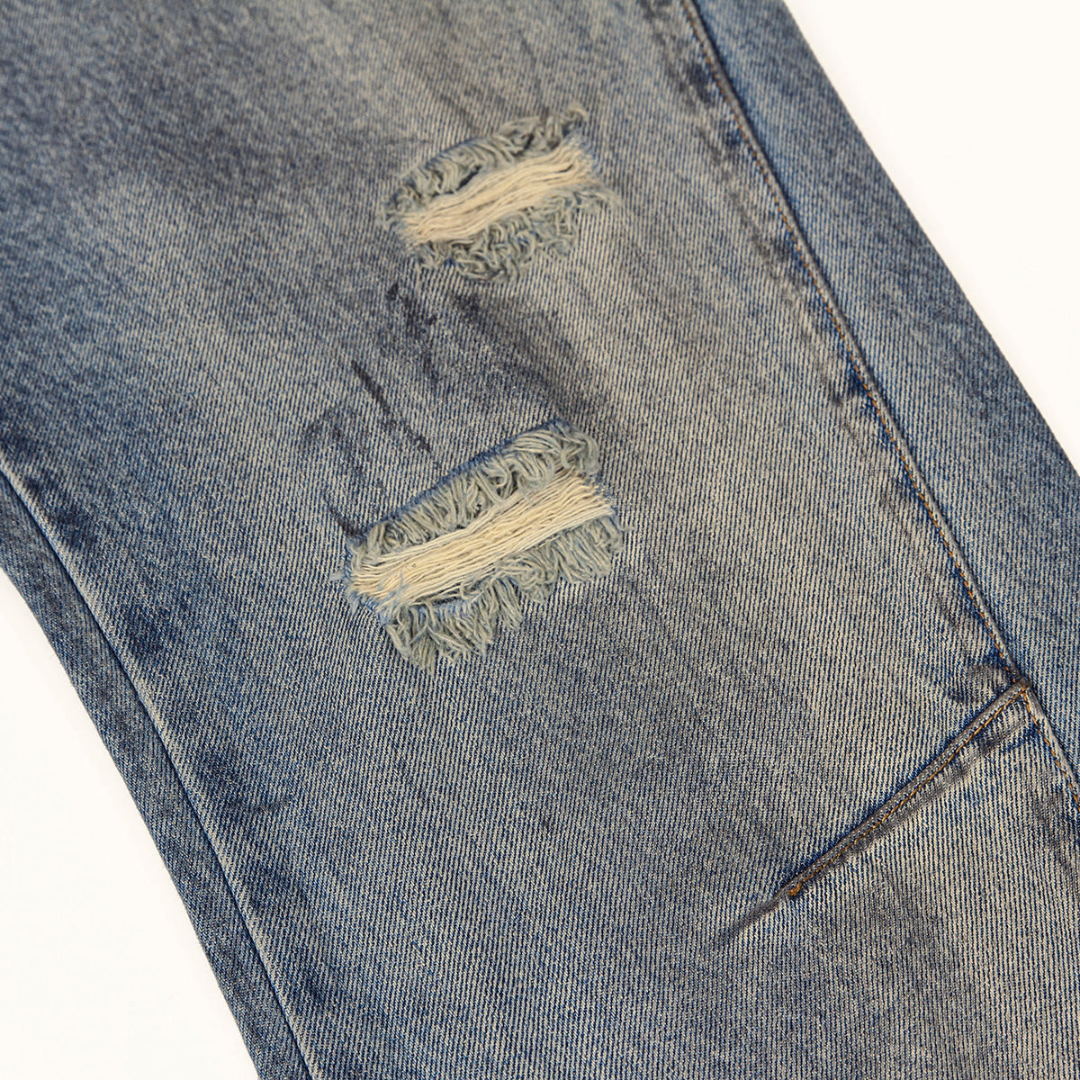 Vintage Distressed Ripped Relaxed-Straight Jeans