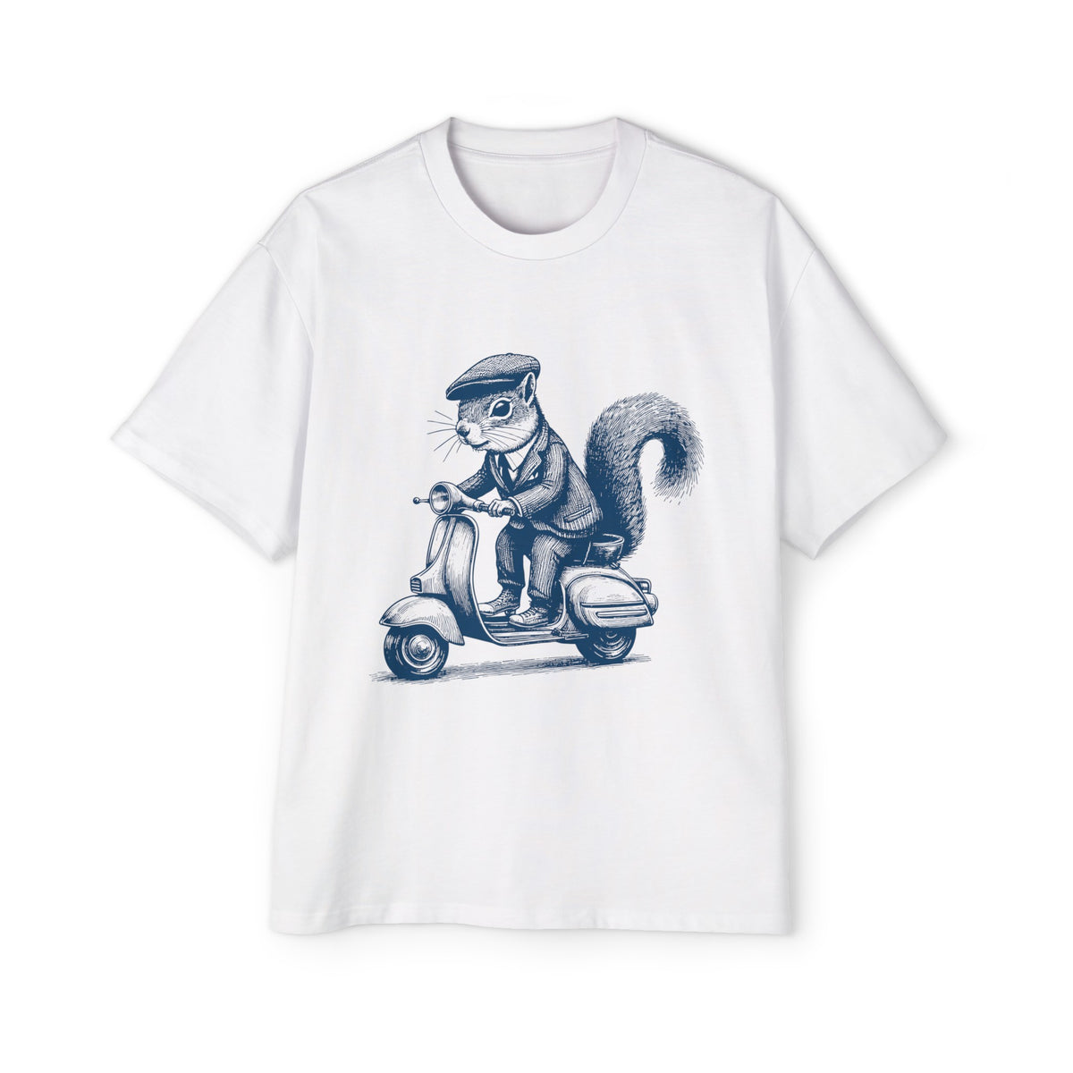 Squirrel On A Vintage Scooter Graphic Tee-INNBLAC Fashion Apparel