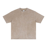 Distressed Raw Edge Washed T Shirt 8oz