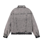 "BODY" Graphic Distressed Denim Jacket