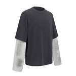 Washed Colorblock Contrast Sleeve Tee