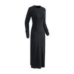 Slim Fit Long Sleeves Ribbed Midi Dress