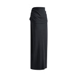 High Waist Ruched Knit Maxi Skirt