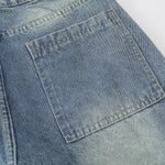 Multi-Pocket Cargo Denim Bermuda Shorts