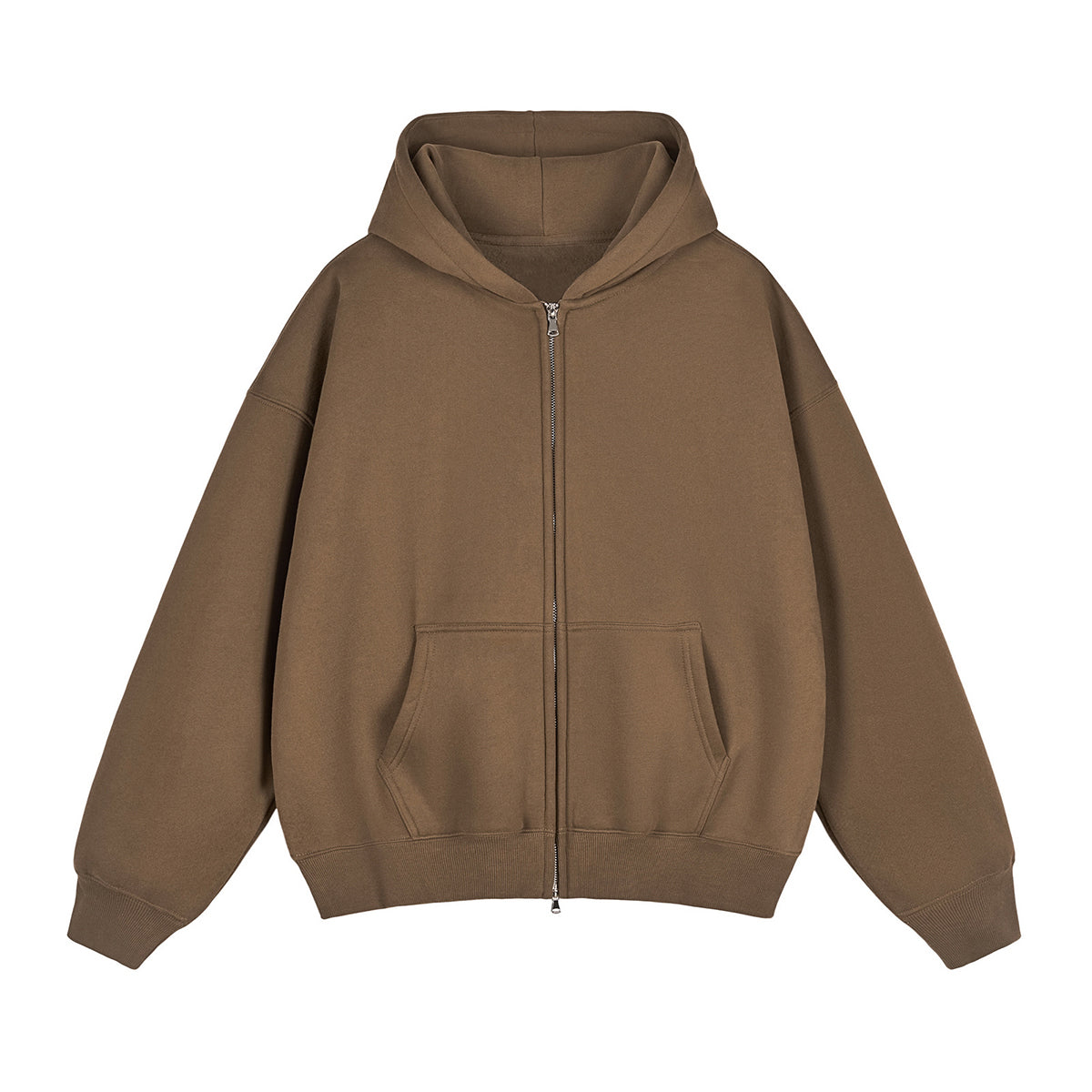 Heavyweight Double-Slider Zipper Fleece Hoodie