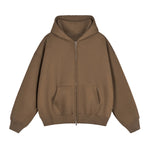 Heavyweight Double-Slider Zipper Fleece Hoodie