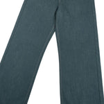 Raw Denim Jeans with Teal Multi‑Button Fly Design
