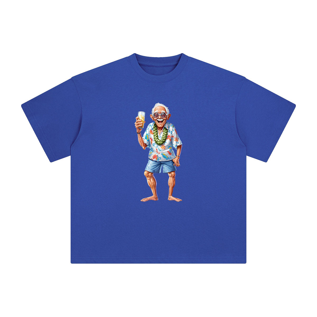 Grandpa Drinking Beer Graphic Tee-INNBLAC Fashion Apparel