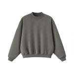 Heavyweight Fleece‑Lined Boxy Mock Neck Old‑Money Sweatshirt